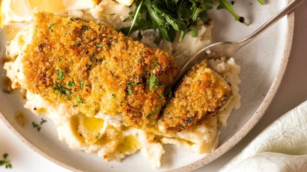 Baked Flounder with Panko and Parmesan