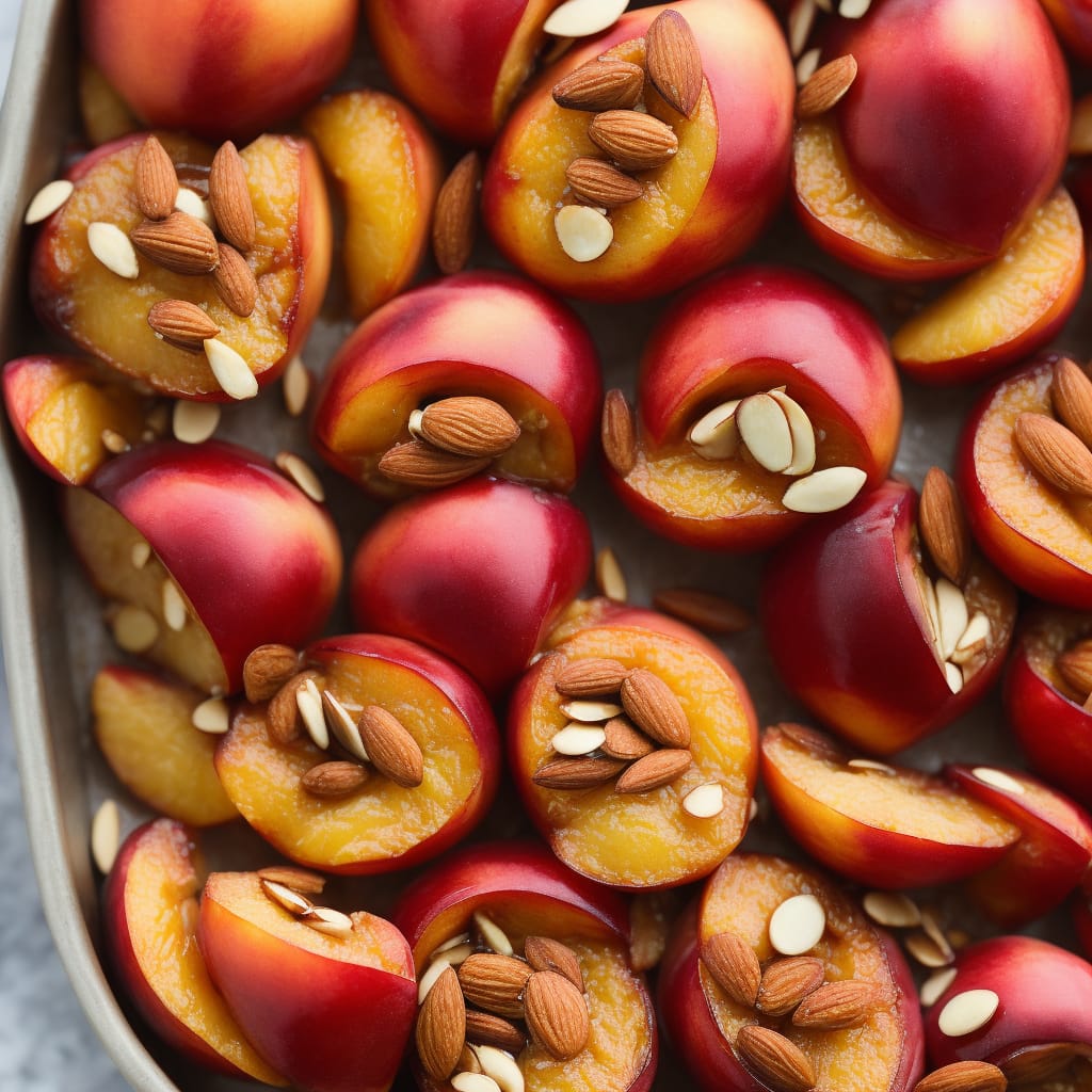 Baked Nectarines with Almonds & Marsala