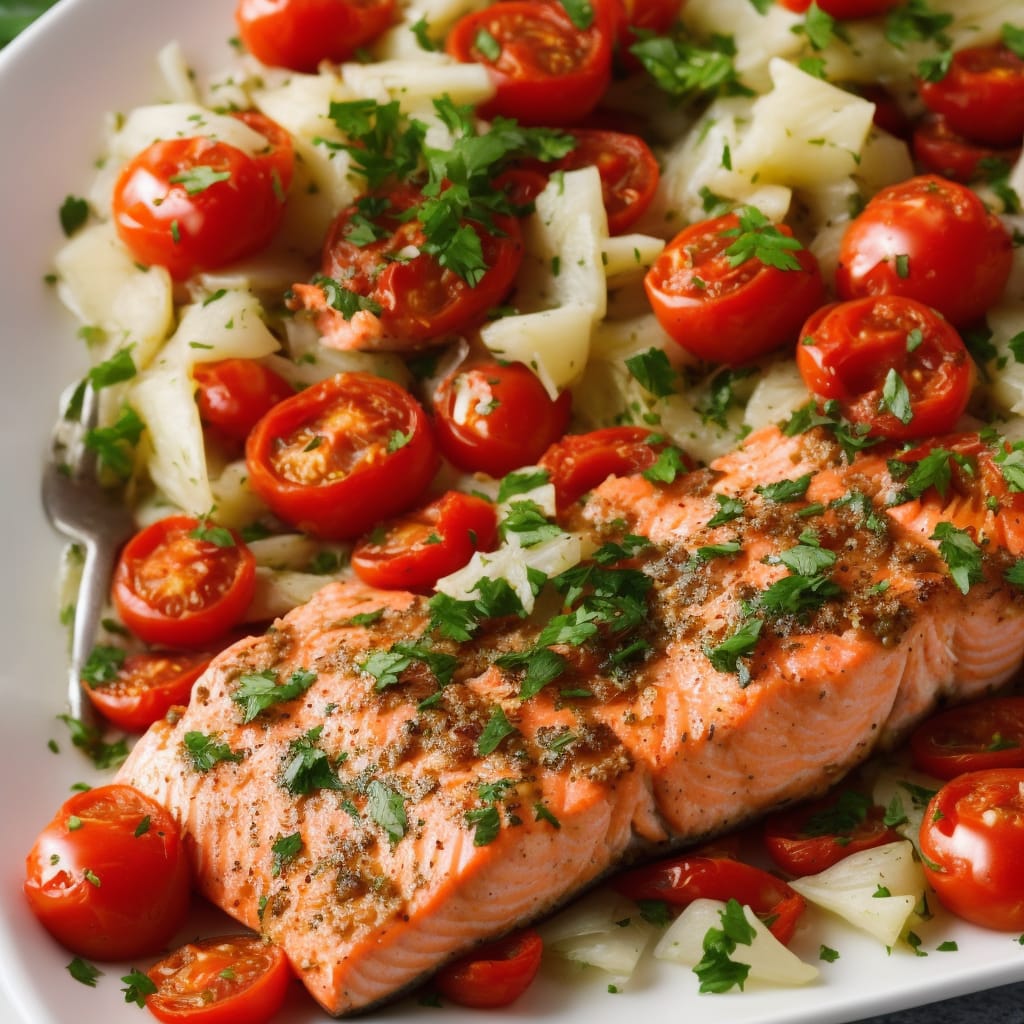 Baked Salmon with Fennel & Tomatoes Recipe | Recipes.net