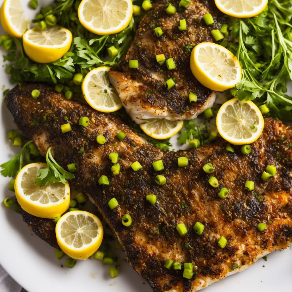 Baked Sea Bass with Lemon Caper Dressing
