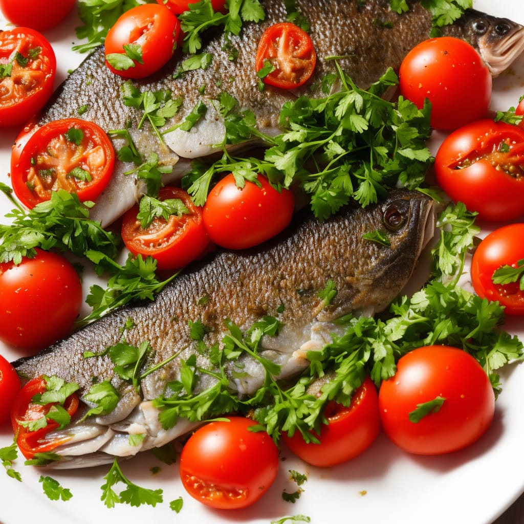 Baked Sea Bream with Tomatoes & Coriander