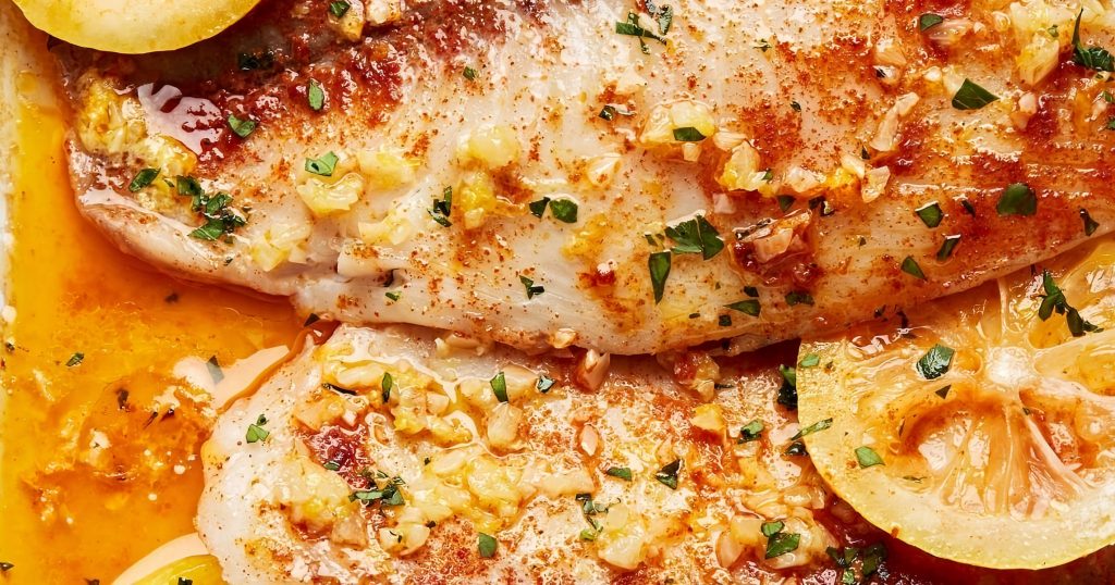 Baked Tilapia in Garlic and Olive Oil
