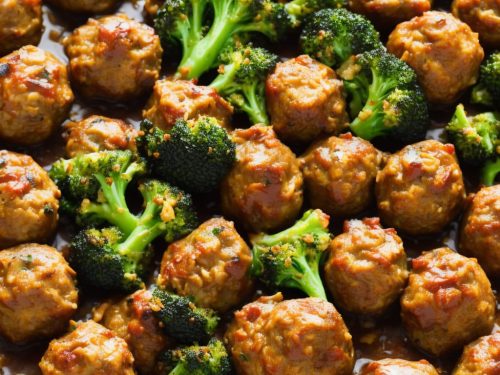 Baked Turkey Meatballs with Broccoli & Crispy Potatoes