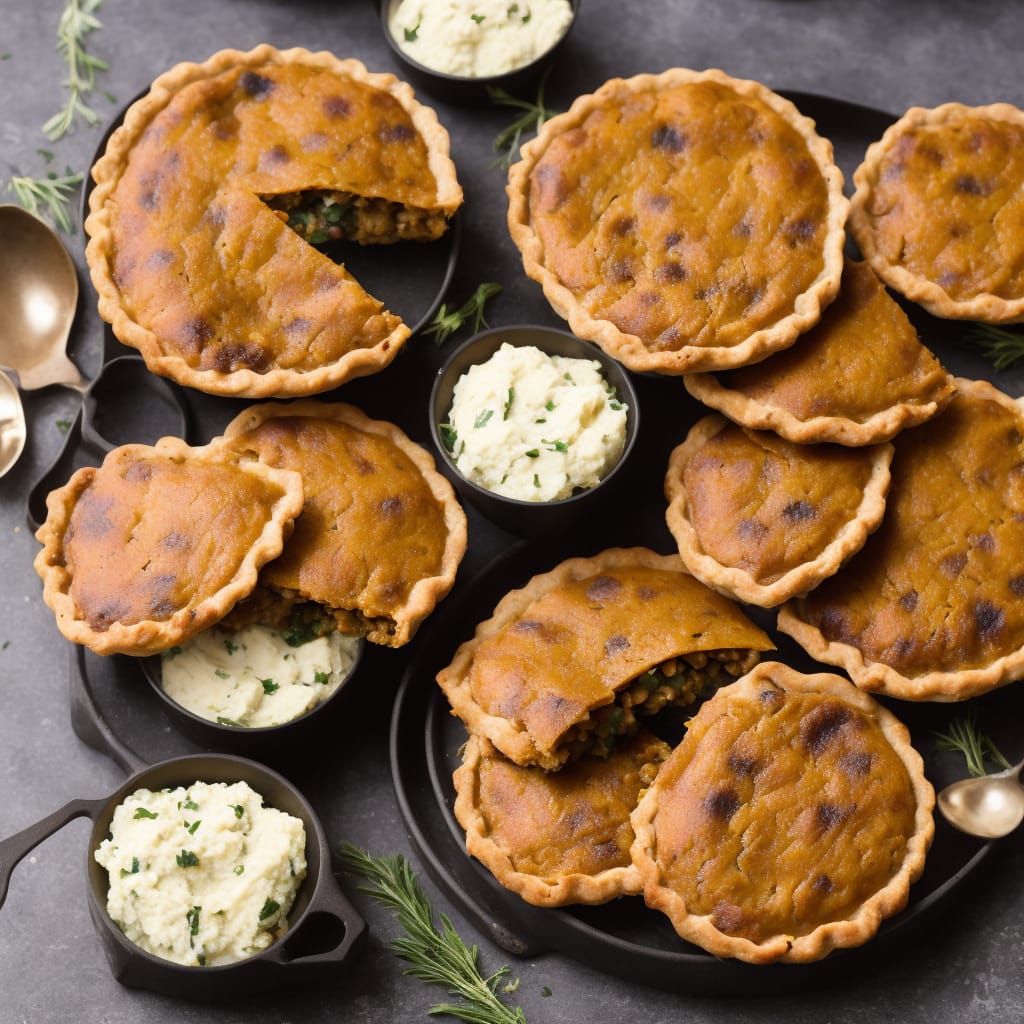 Balsamic Lentil Pies with Vegetable Mash
