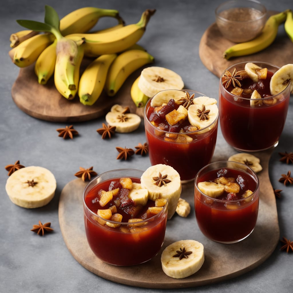 Banana Bubelach with Mulled Spice Fruit Compote