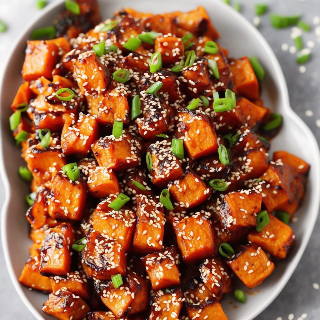 Barbecue Sesame Sweet Potatoes