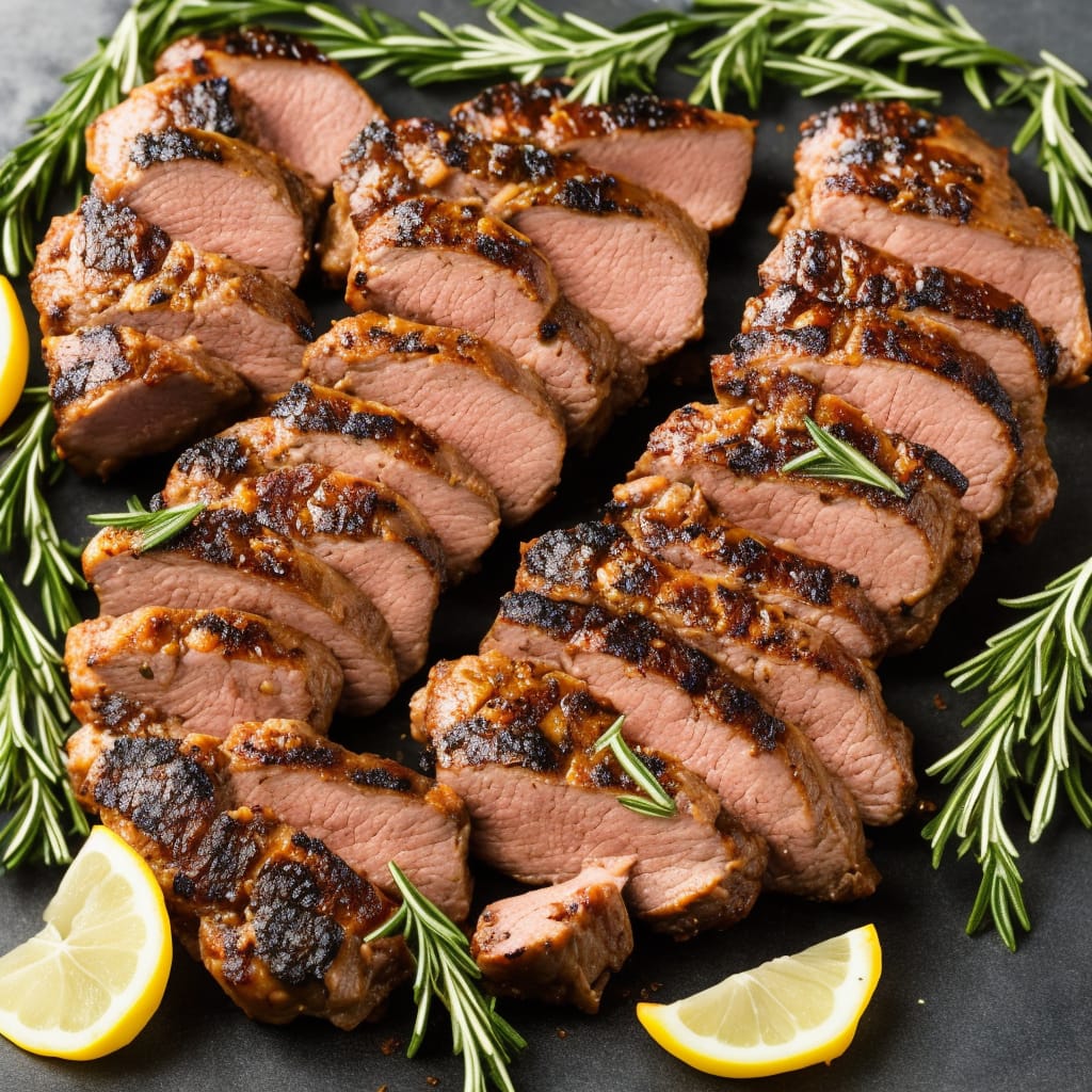 Barbecued Saddle of Lamb with Lemon & Rosemary