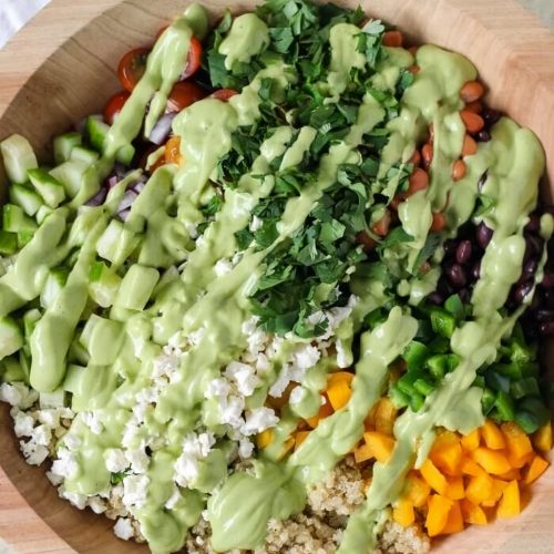 Bean Salad with Yogurt Avocado Dressing Recipe