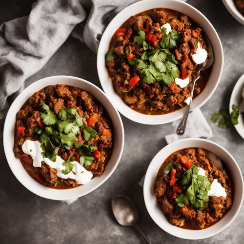 Beef & Bean Chilli Bowl with Chipotle Yogurt Recipe