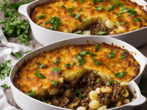 Beef & Lentil Cottage Pie with Cauliflower & Potato Topping
