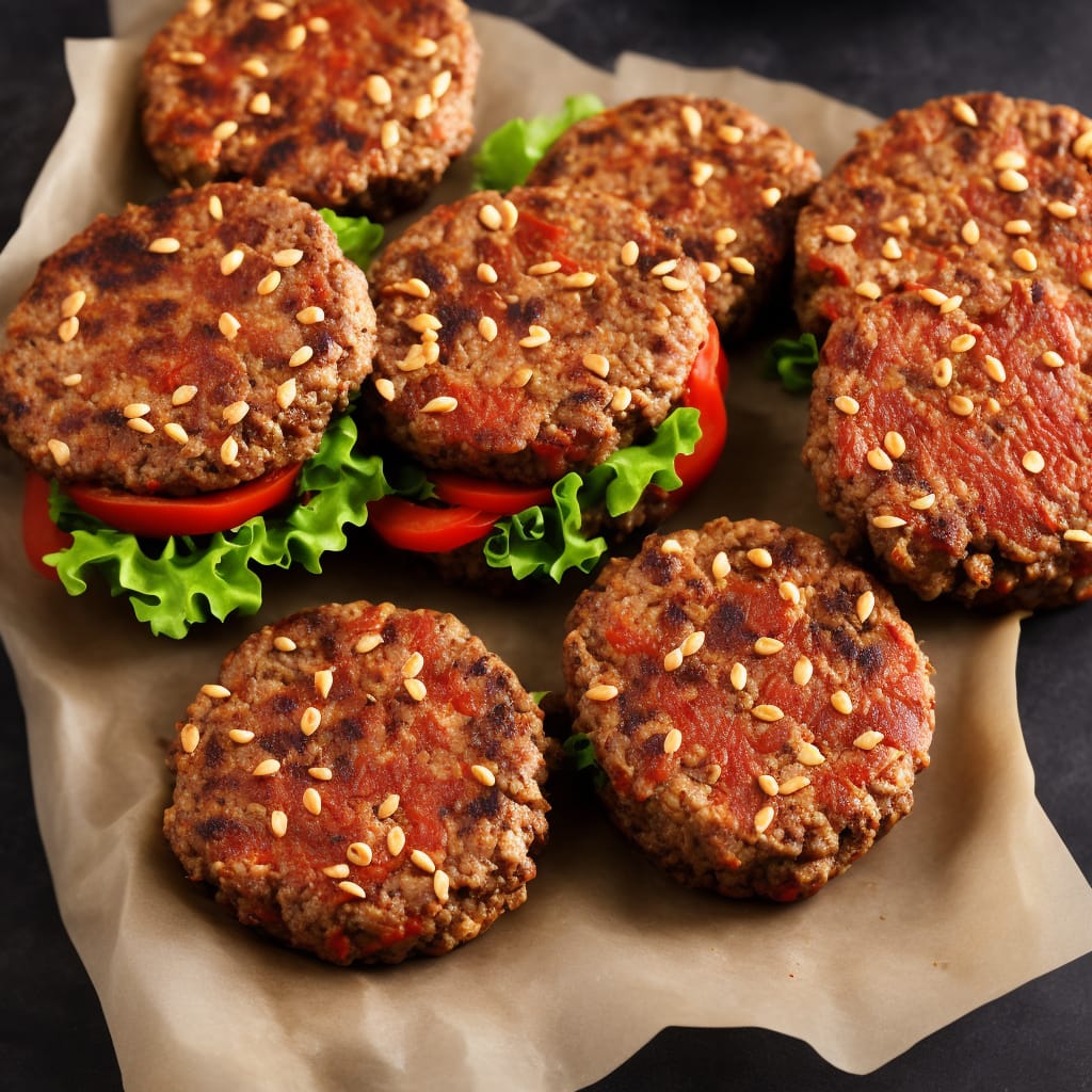Beef & red pepper burgers