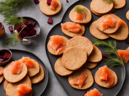 Beetroot Blinis with Smoked Salmon
