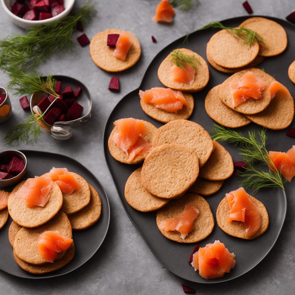 Beetroot Blinis with Smoked Salmon