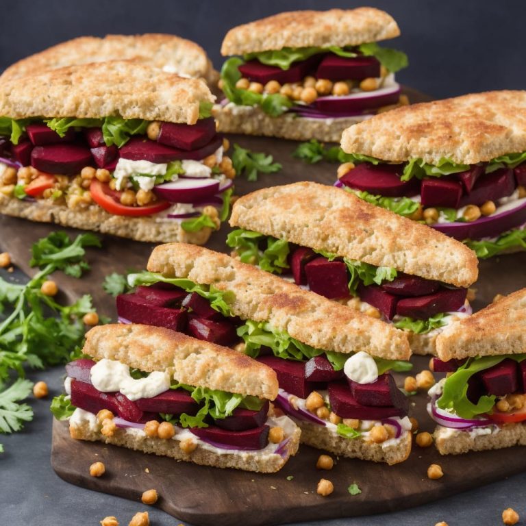 Beetroot, Hummus & Crispy Chickpea Sub Sandwich Recipe
