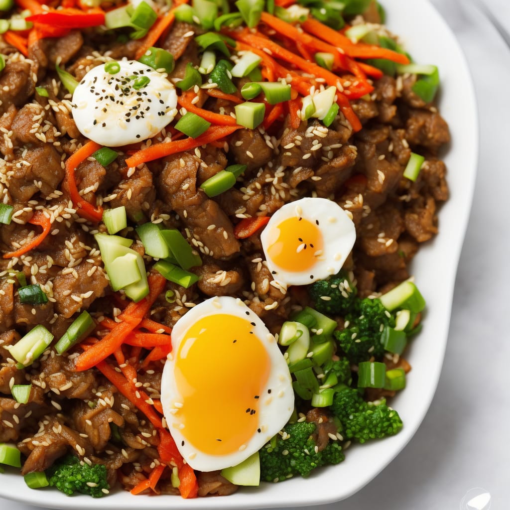 Bibimbap (Korean Rice With Mixed Vegetables) Recipe