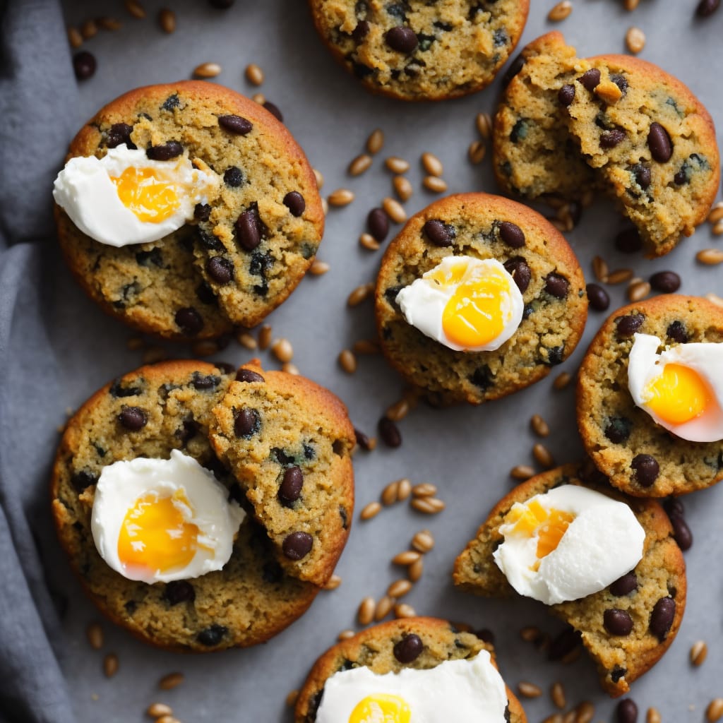 Black Bean Barley Cakes with Poached Eggs