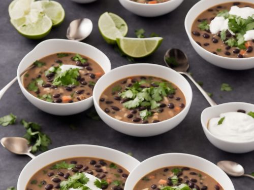 Black Bean Soup with Chunky Raita