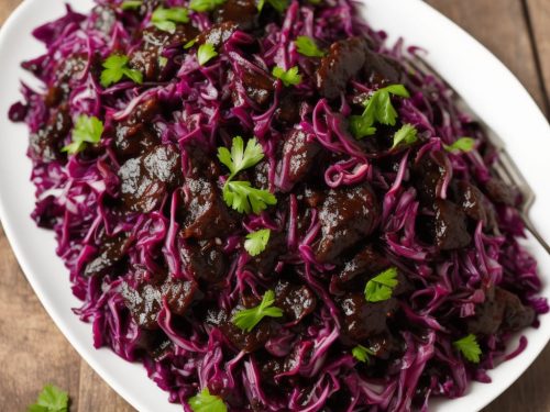 Blackberry Braised Red Cabbage with Venison