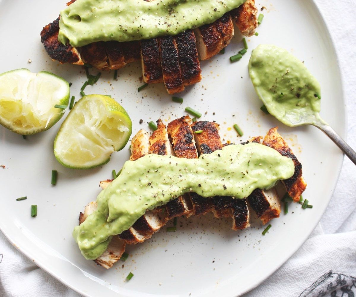 Blackened Chicken with Avocado Cream Sauce