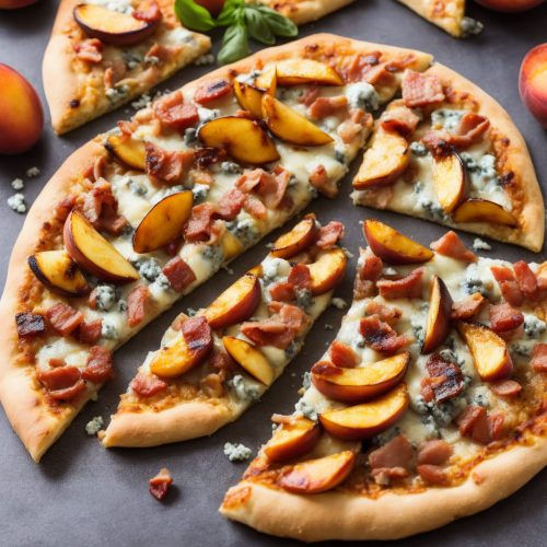 Blue Cheese & Pancetta Pizza with Grilled Peaches Recipe