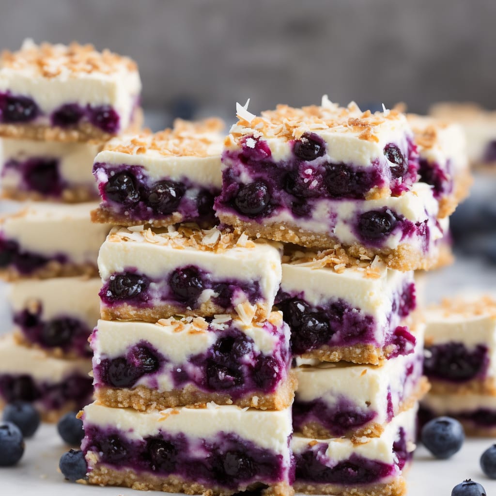 Blueberry & Coconut Frozen ‘Cheesecake’ Bars