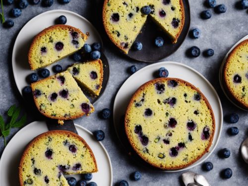 Blueberry & Pistachio Cake with Cardamom Cream