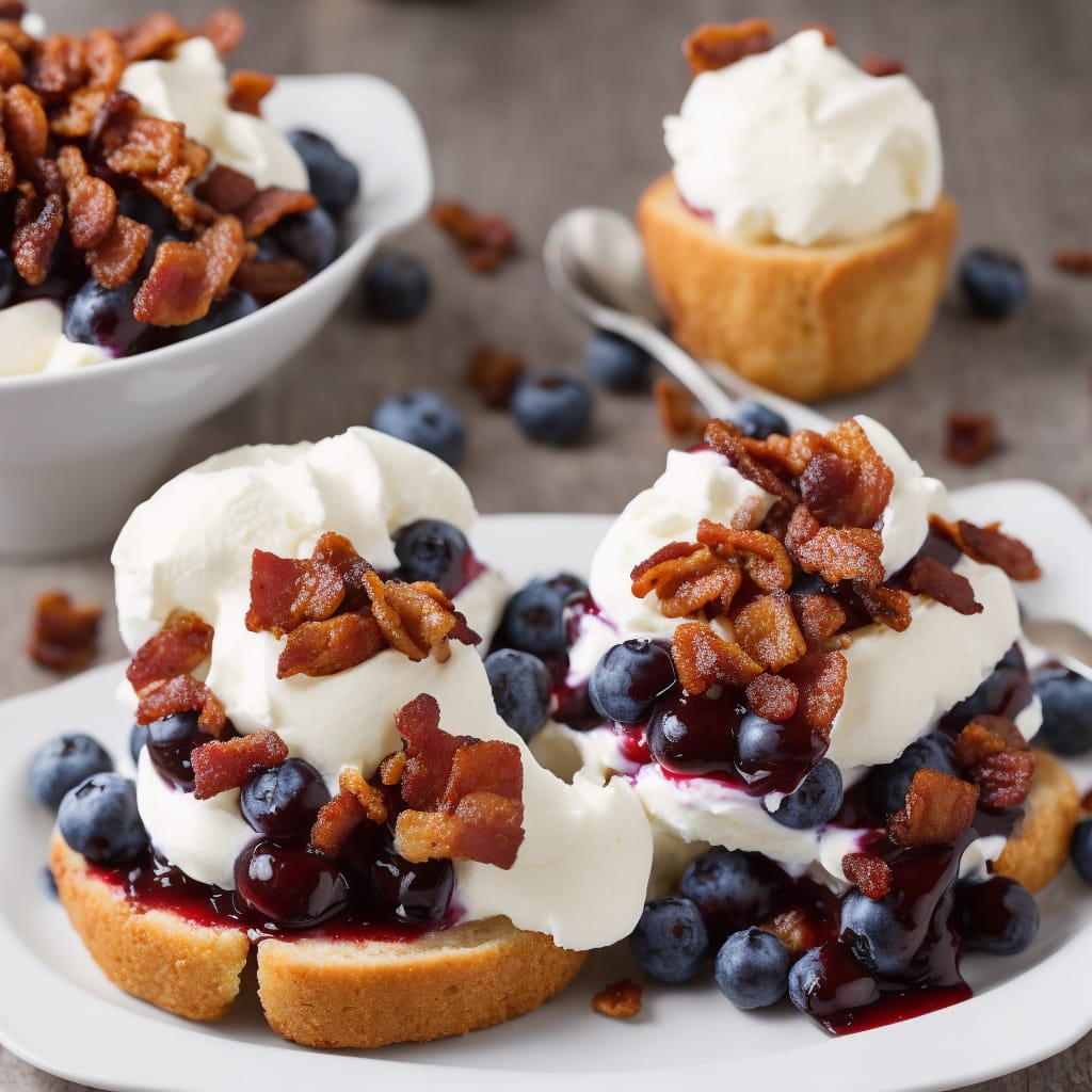 Blueberry Sundae with Candied Bacon