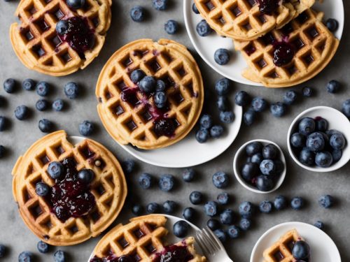 Blueberry Waffles with Fast Blueberry Sauce Recipe