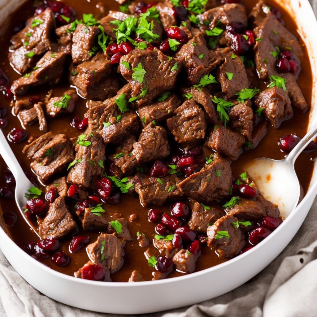 Braised Beef with Cranberries & Spices