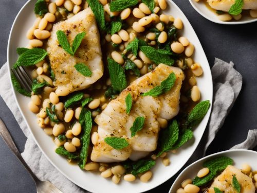 Braised Cod with Butter Beans & Mint