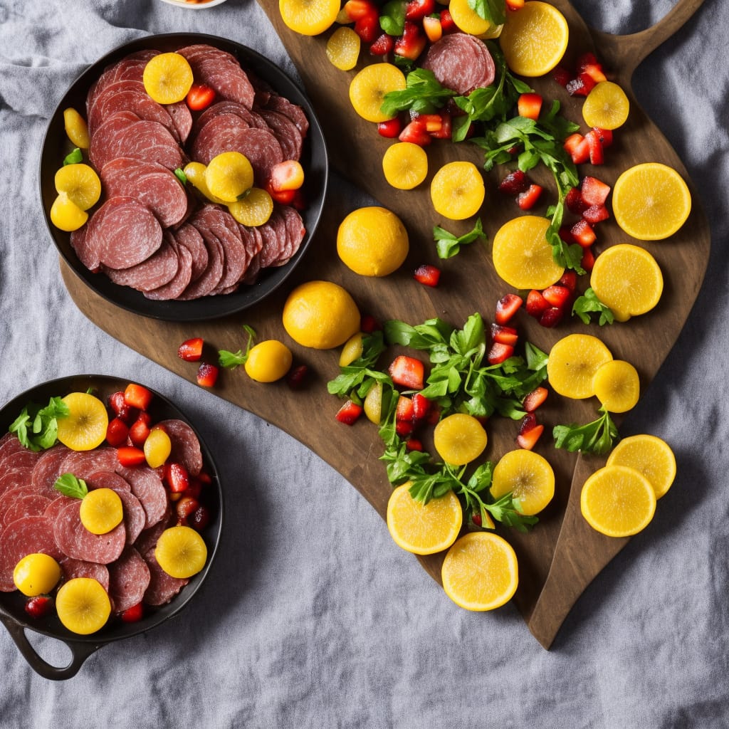 Bresaola with Exotic Fruit Salsa