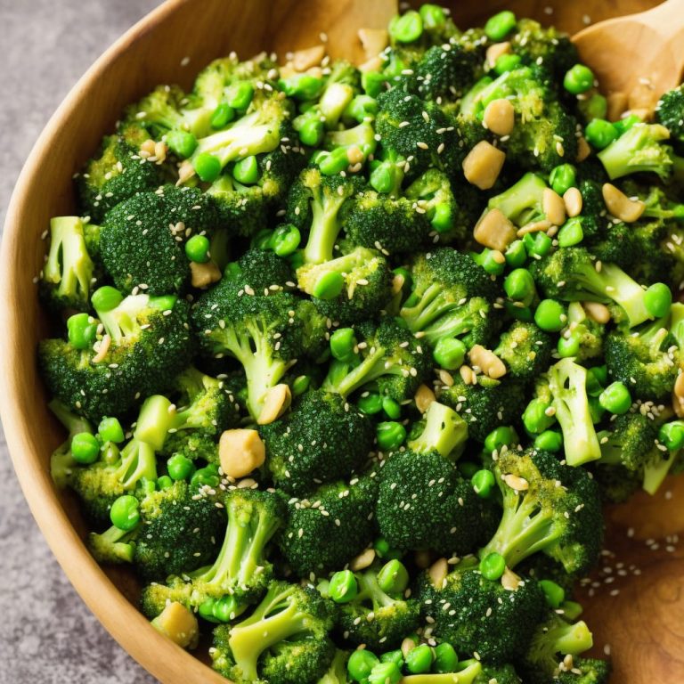 Broccoli & Peas with Sesame Seeds, Soy & Honey Recipe