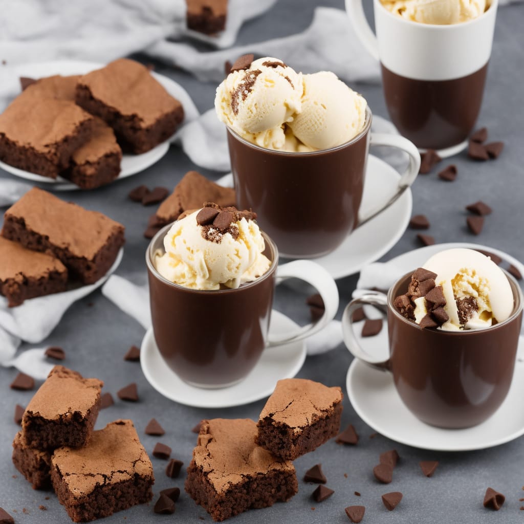 Brownie in a mug with ice cream recipe