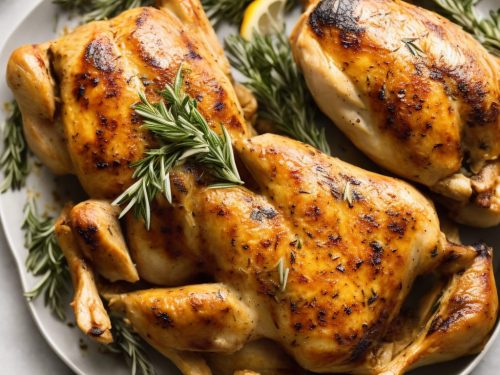 Butterflied Roast Chicken with Lemon and Rosemary