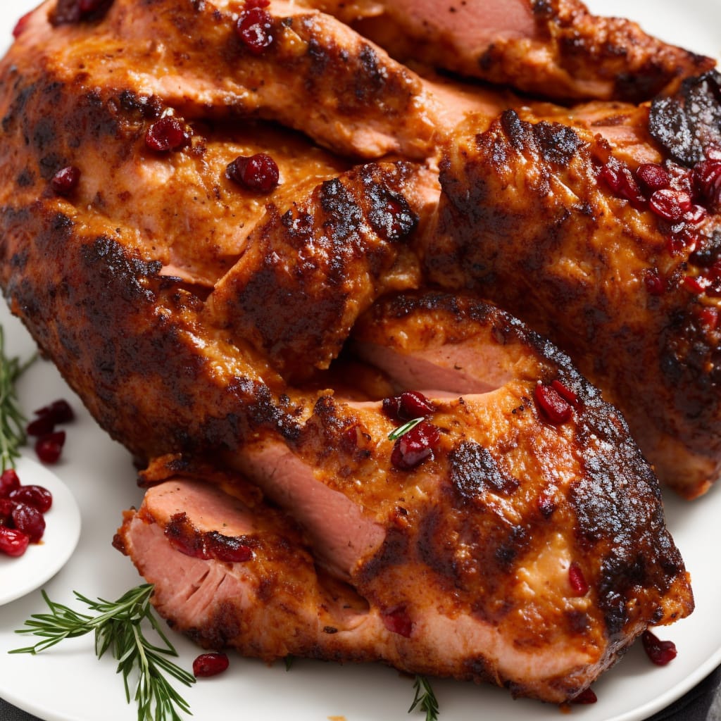 Candied Roast Ham with Cranberry & Star Anise Sauce
