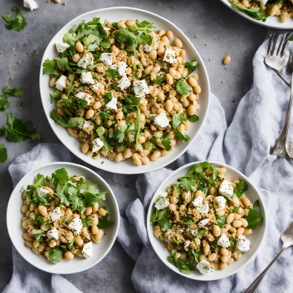Cannellini bean & egg salad with crispy crumbs