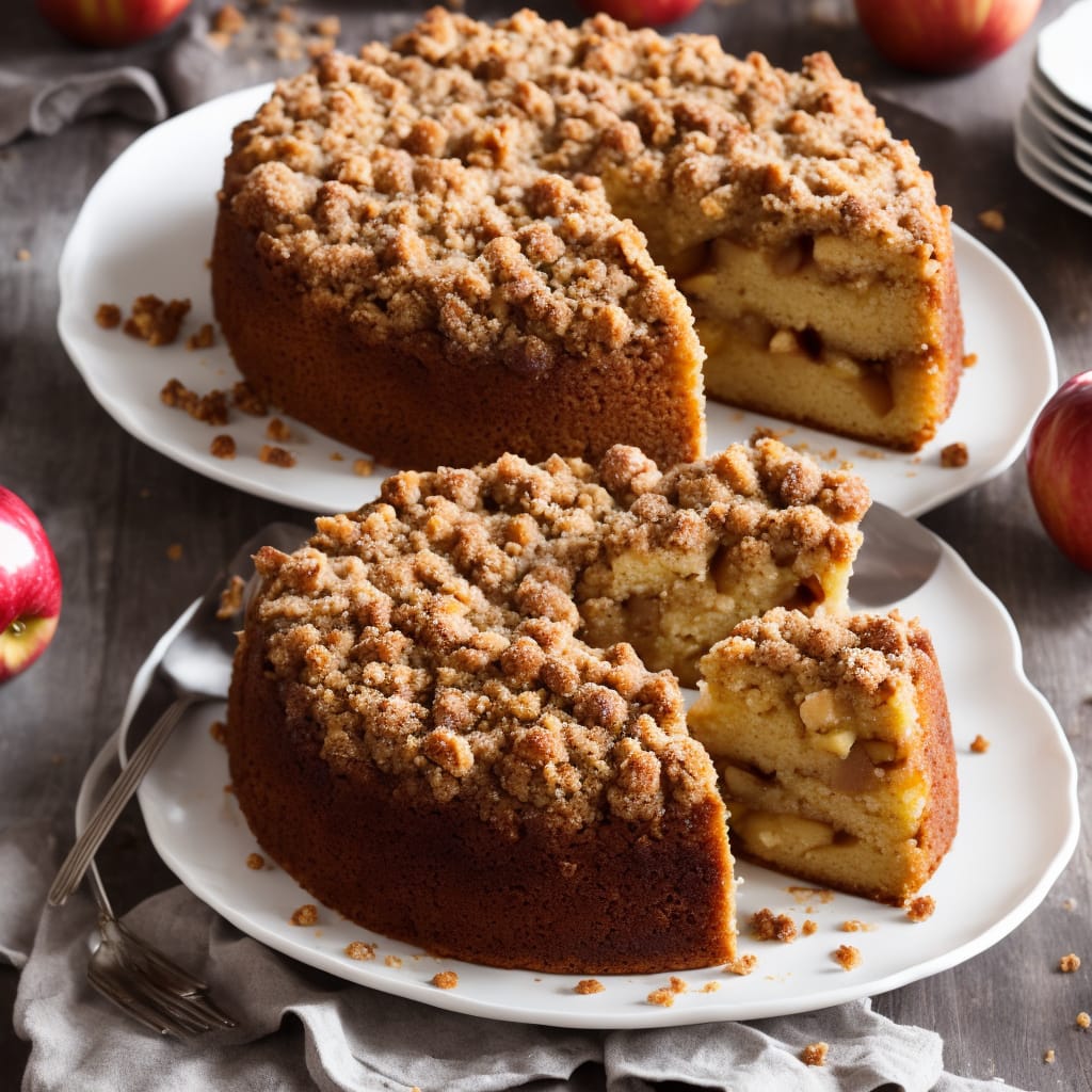 Caramelised Apple Cake with Streusel Topping