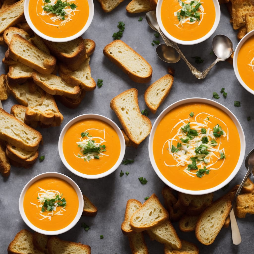 Carrot & Cheddar Soup with Toast Soldiers