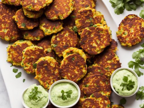 Carrot & Halloumi Fritters with Coriander Dip