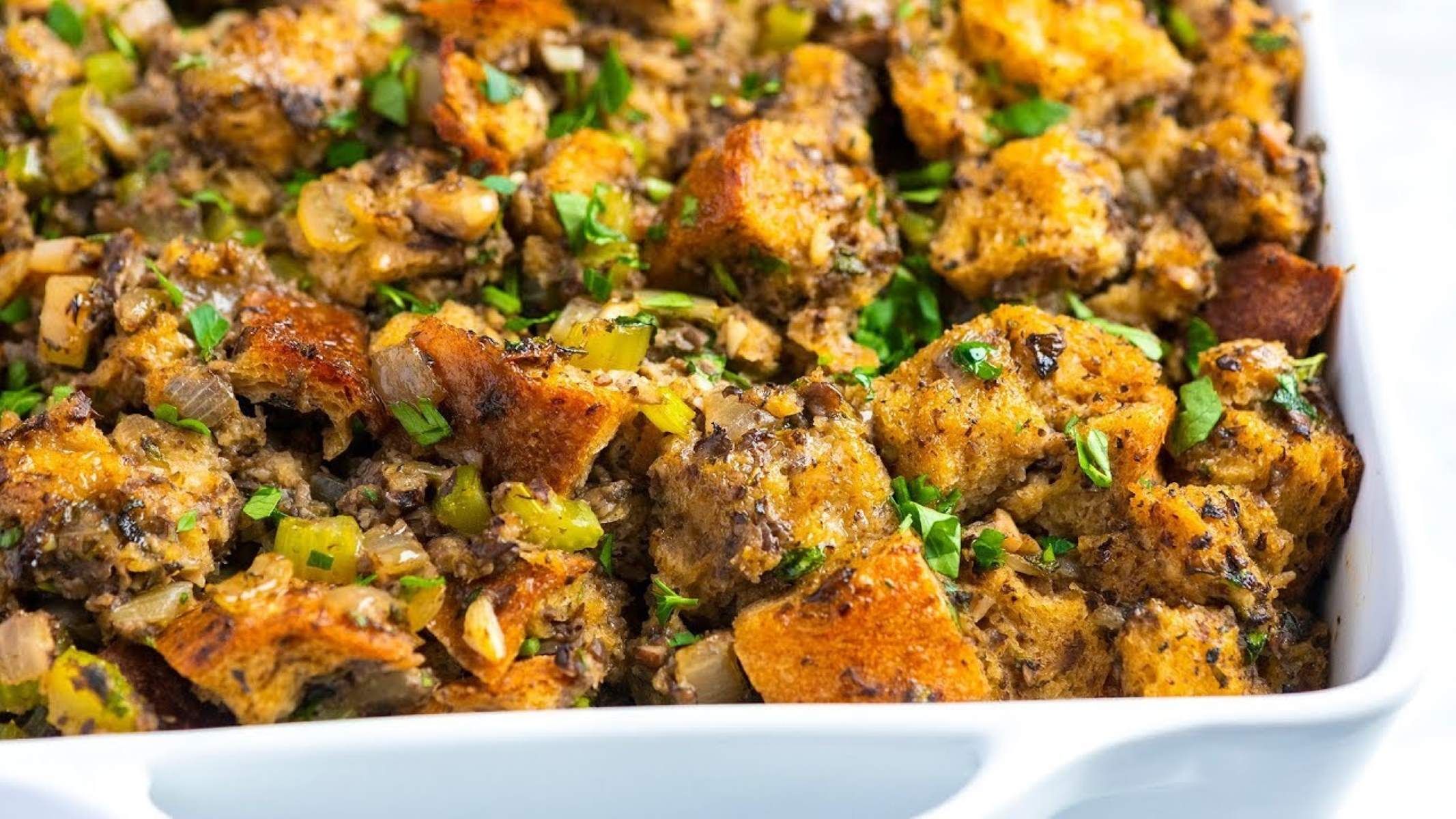 Celery Herb Stuffing and Savory Chicken Recipe