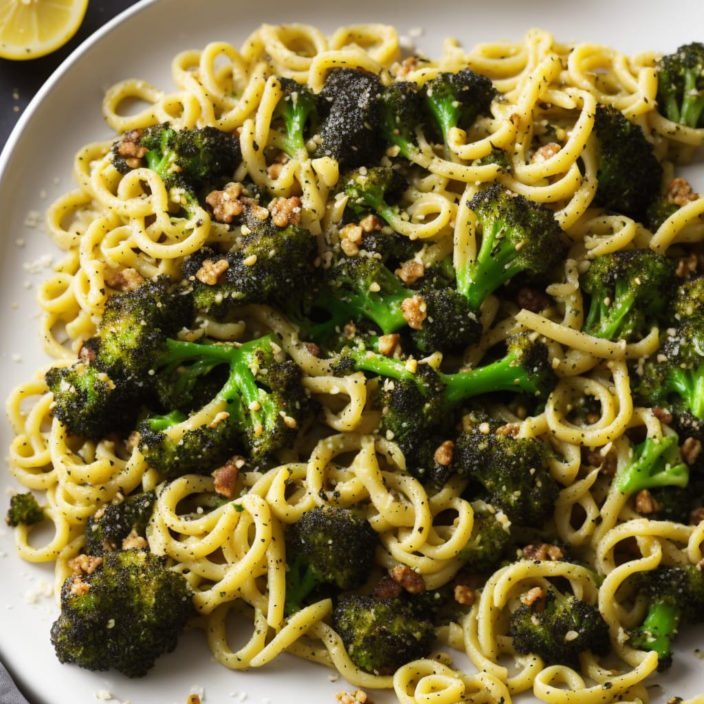 Charred Broccoli, Lemon & Walnut Pasta
