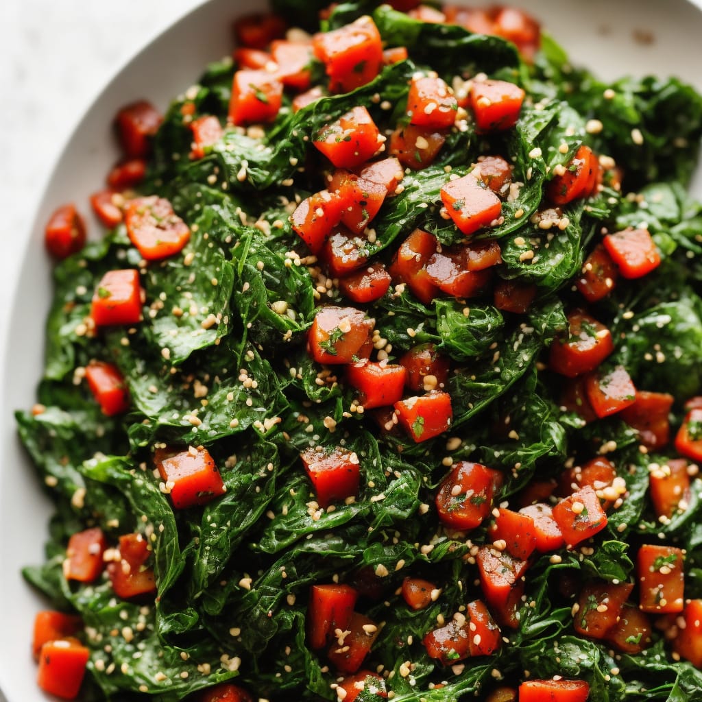 Charred Greens with Salsa Rossa