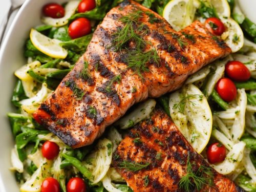 Charred Salmon with Fennel & Olive Salad