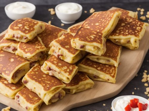 Cheese & Ham Pancake Roll-Ups
