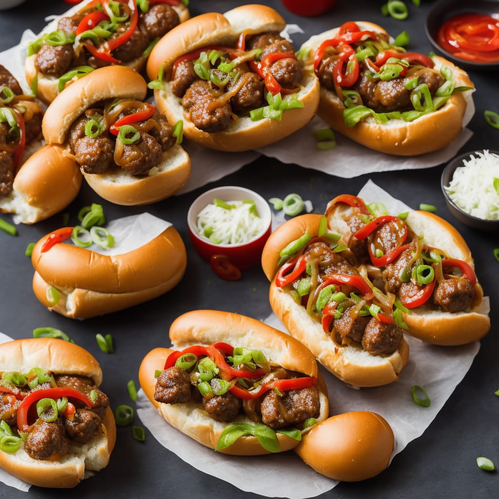 Cheeseburger Hot Dogs with Sticky Sweet & Sour Onions