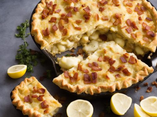 Cheesy Celeriac, Potato & Bacon Pie