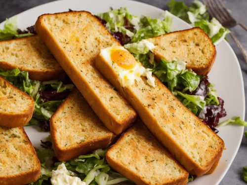 Cheesy Eggy Bread with Chunky Salad