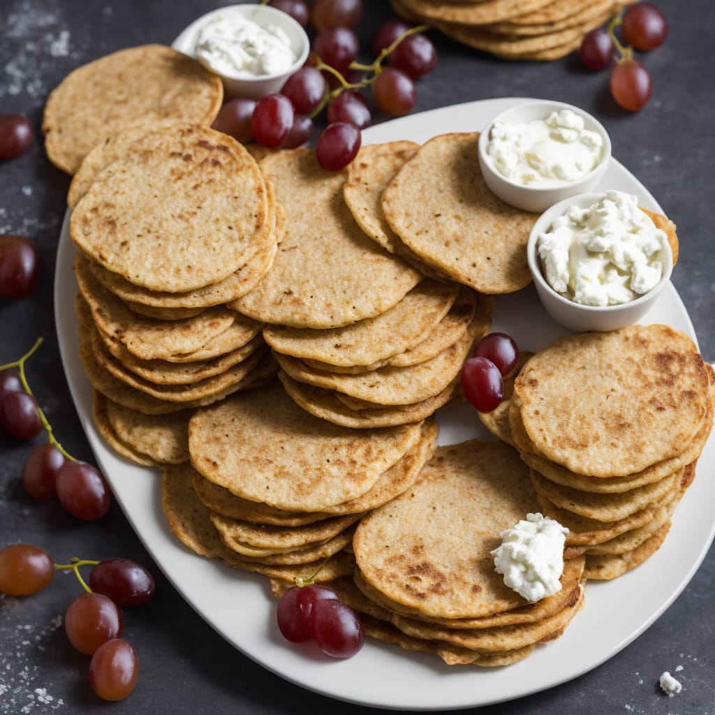 Cheesy oatcakes with soft cheese & grapes