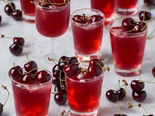 Cherries in Rosé Wine & Vanilla Syrup
