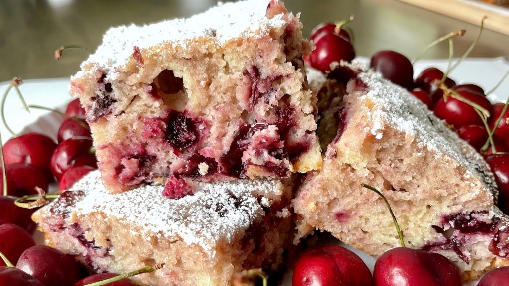 Cherry Mallow Traybake